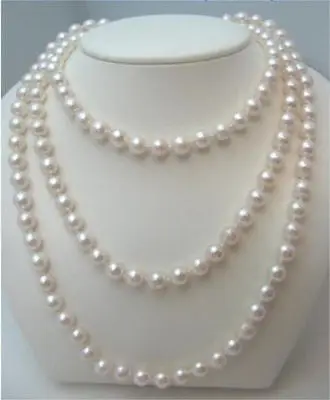 

single strandAAA 9-10mm round south sea white pearl necklace 50inch