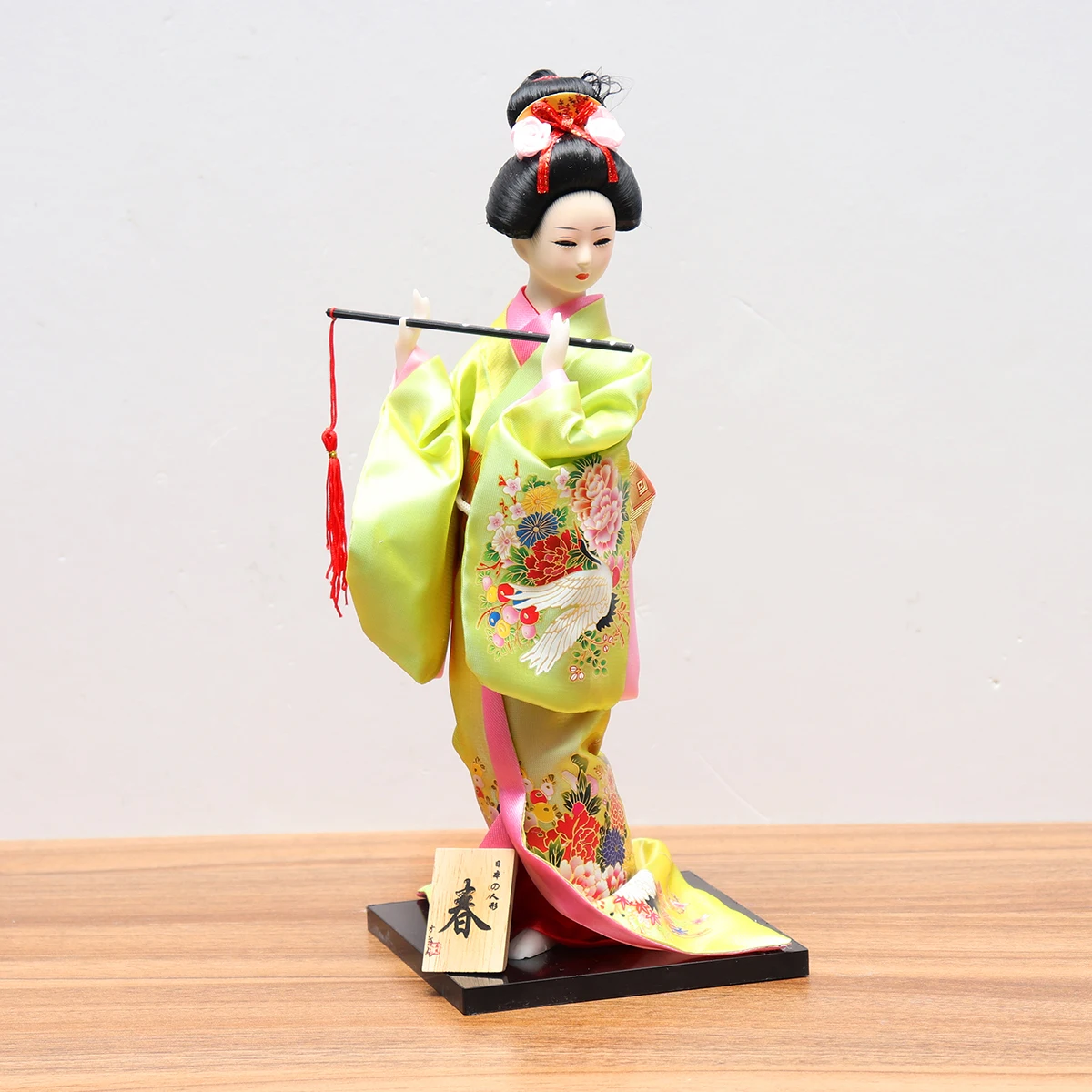 Ретро японская кукла Кабуки кимоно Статуэтка статуэтки украшения для дома комнаты отеля настольные шкафы декор искусство ремесла подарок 32 см - Цвет: Spring