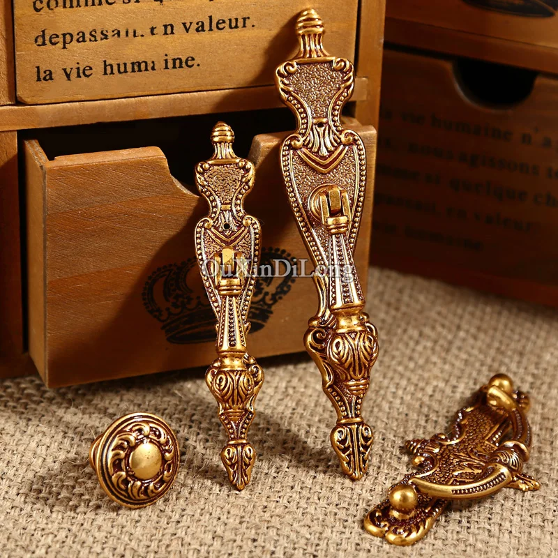 

10PCS European Antique Kitchen Door Furniture Handles Retro Vintage Cupboard Drawer Wardrobe Cabinet Pulls Handles and Knobs