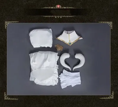 Женский костюм принцессы персонаж аниме Overlord Albedo белое платье винно красное с