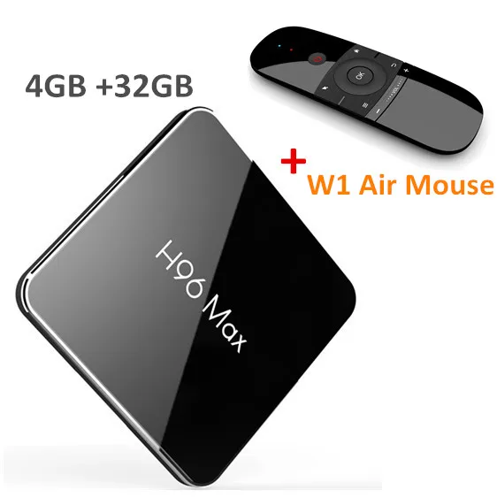 H96 Max x2 Android 9,0 Amlogic S905X2 LPDDR4 Четырехъядерный 4 ГБ 32 ГБ 64 Гб 2,4G и 5 ГГц Wifi BT H.265 4K телеприставка Смарт ТВ приставка H96Max - Цвет: 4G 32G an Air mouse