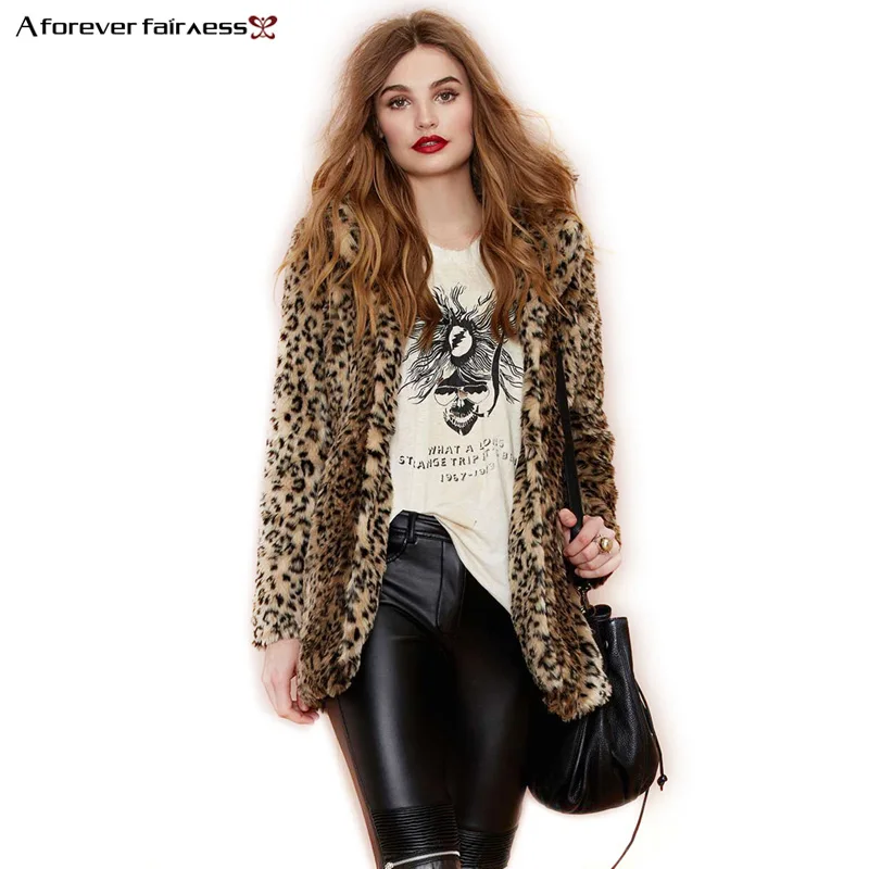 Image Luxury Winter Coats Women Fur Coat Domineering Feral Faux Fur Leopard Coat Jacket Double Pocket Slim Fur Coat For Women 41219