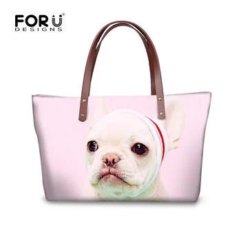 

FORUDESIGNS Pink Bulldog and Labrador Retriever Dogs Shoulder Bags for Women Handbags 2019 New For Ladies Kawaii Sac A Main Girl