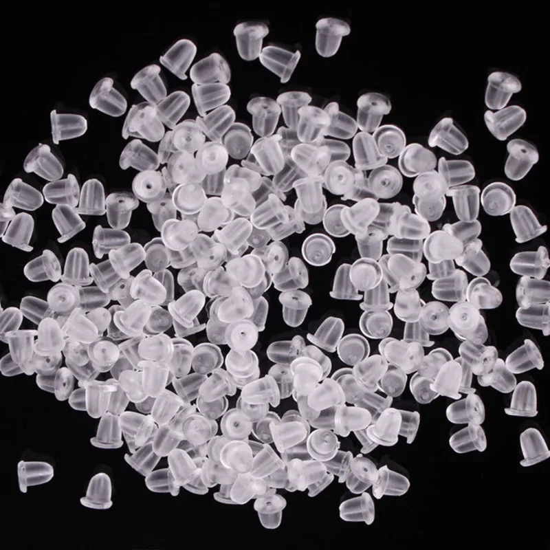 

100pcs/lot Plastic Earring Back Diy Jewelry Accessories Plastic Ear Plugging/Blocked Ear Stud Earring Stopper Findings
