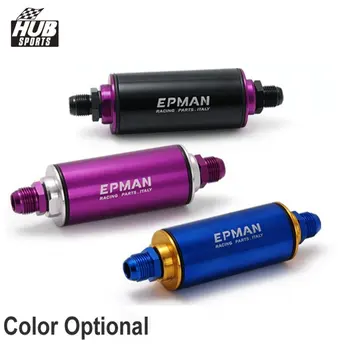 

Aluminum High Flow Fuel Filter AN6 with 100 Micron Element Steel SS Universal High Pressure Performance HU-OF06