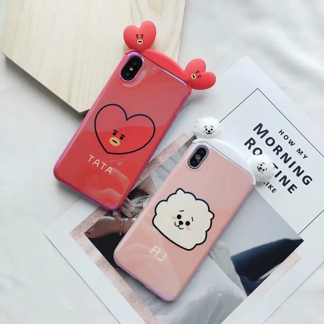 Kpop дома для BT21 TATA RJ COOKY новый милый мода интимные аксессуары прозрачный мобильный