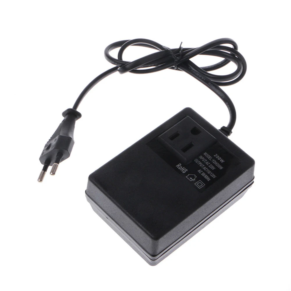 

AC Power Adapter Durable Plug AC Socket 220V TO 110V Black Adapter Plug Adapter Low Frequency Electric Current