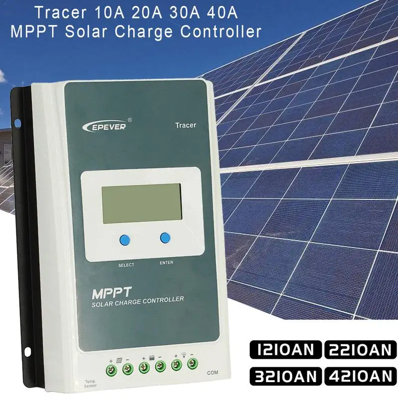

[Genuine]MPPT Solar Charge Controller Energy Tracer 1210AN 2210AN 3210AN 4210AN With LCD MT50 Meter 12V 24V PV Regulator Switch