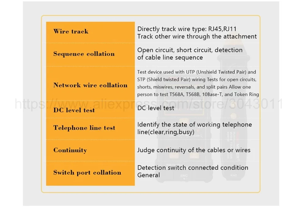 Multi-Функция провода Tracker автоматический выключатель Finders RJ45 RJ11 непрерывности телефонной линии DC уровень Тесты сетевой кабель Тесты er