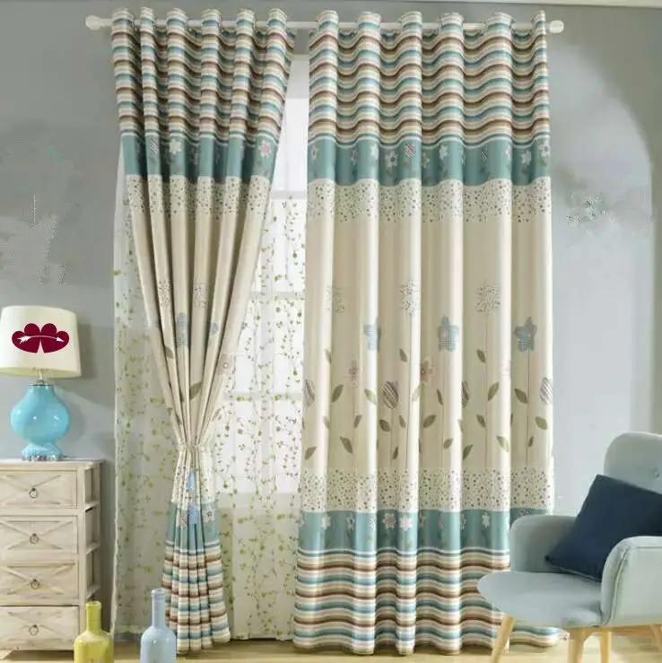 

Modern Simple Cotton-linen Printing with Full Shading Curtains for Living Dining Room Bedroom.