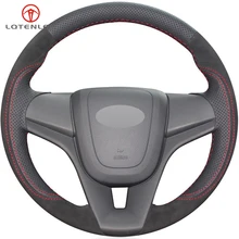 LQTENLEO черный натуральная кожа замша DIY автомобиля Руль Обложка для Chevrolet Cruze 2008- Aveo 2010- орландо 2009