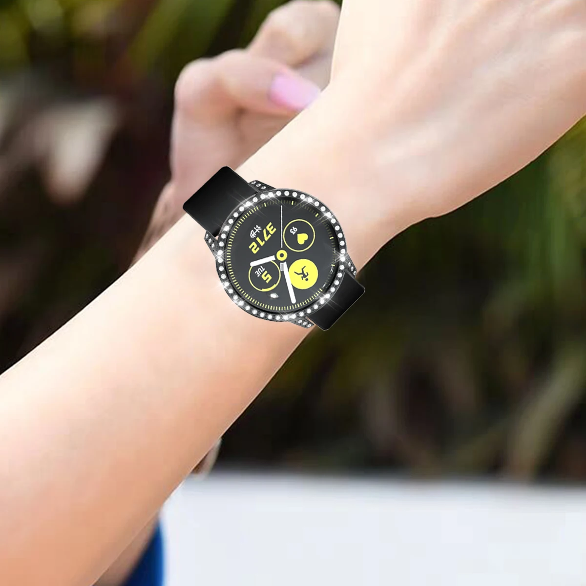 Чехол для samsung Galaxy Watch Active Bumper Shell Bling Diamond Frame Жесткий PC защитный чехол ремешок для часов аксессуары для ремешка