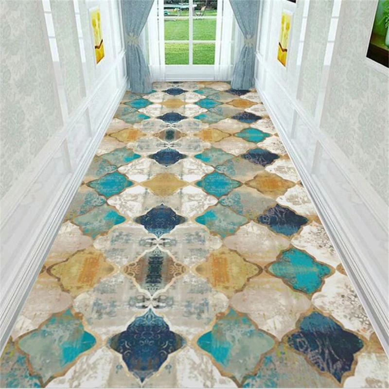 Одеяло с принтом в европейском марокканском стиле для коридора, длинное одеяло, коврик для пола, коврики для кухни, украшение для дома, 80X200 см