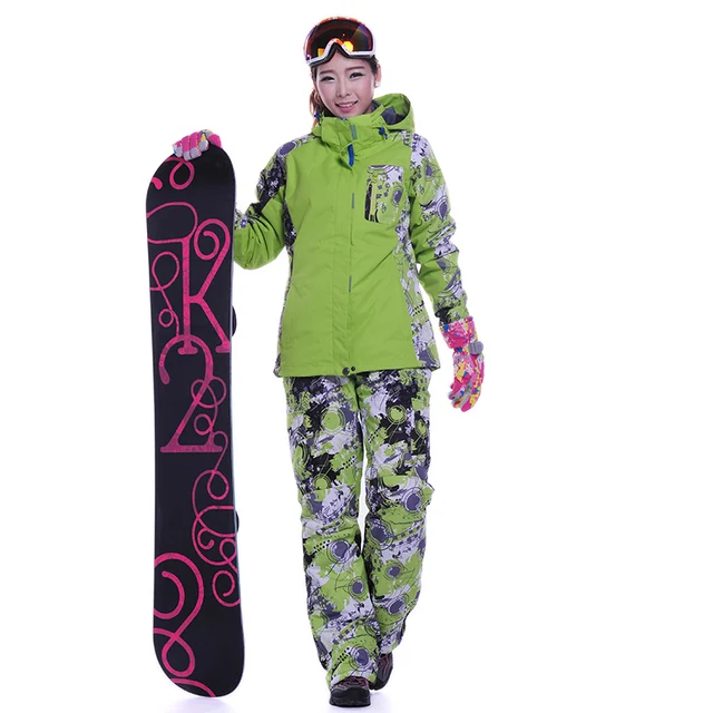 Cheap Dropshipping ski Suit new hot in Russian Warm Snowboard Snow Waterproof Jacket -30 Degrees winter ski jacket and pants women
