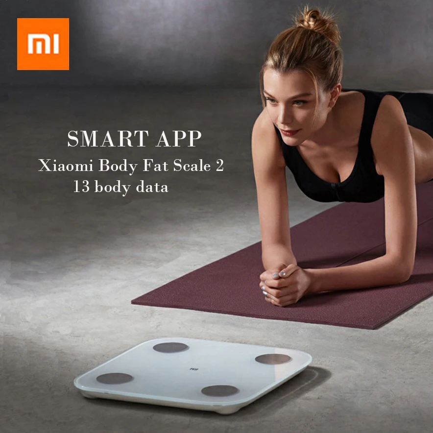 

2019 Xiaomi Smart Body Fat mi Scale 2 Digital Bathroom Weight Scales Floor Electronic mi Body Composition Scale Balance Xiaomi