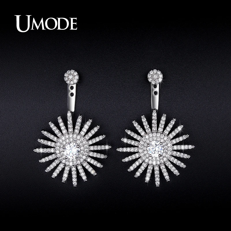 

UMODE Fashion Jewelry White Gold Color Stud Earrings Ear Cuff For Women Adjustable Jacket Piercing Earring Jewelry Aros UE0224