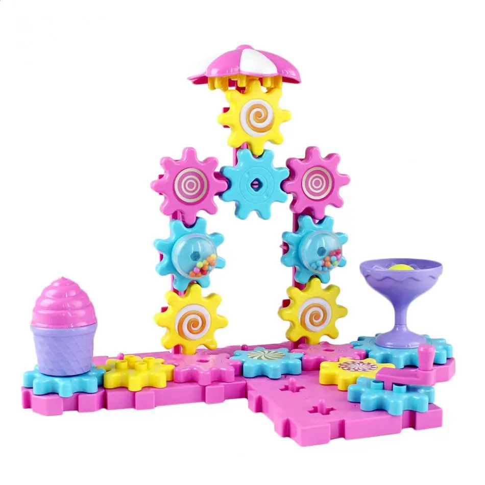Шестерни строительные блоки сцены Contruct блок игрушки Красочные Пластик здания Наборы Развивающие игрушки для детей Дети Подарки