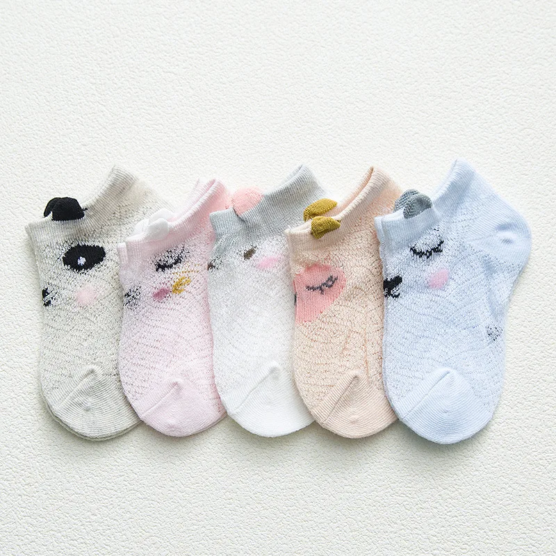 

Cute Cartoon 5Pairs Baby Kids Socks 5colors Newborn Infant Toddler Soft Cotton Cartoon Sock Comfortable Ankle Socks For 0-12Y