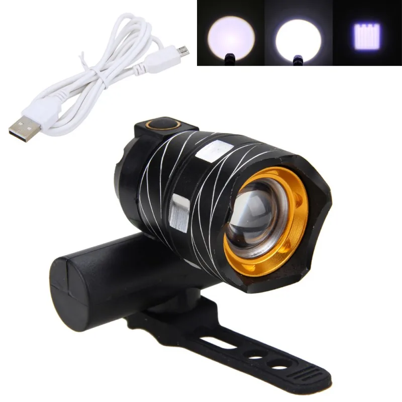 Clearance Zoomable Bicycle Front Headlight XM-L T6 LED 15000LM Bike Light Lamp USB Rechargeable Built-in Battery 3 Modes Torch 2