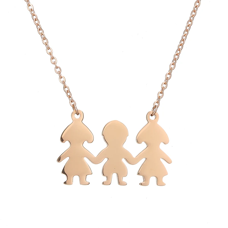 AMORUI Boy & Girl BFF Friend Choker Collar Chain Necklace Rose Gold Gold Silver Family Collier Femme Necklaces Colares Joyas