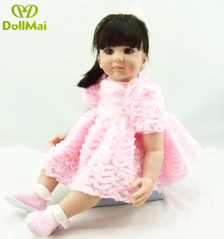 Новый 60 см мягкие силиконовые возрождается игрушка кукла для девочек новорожденных для маленьких девочек подарок на день рождения для