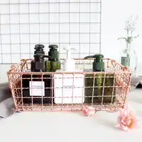 1 ชิ้น Nordic rose gold ตะกร้าเก็บเดสก์ท็อปหนังสือนิตยสารเครื่องสำอางค์กล่อง AP10231658