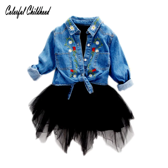 Toddler Girls Denim Shirts Long Sleeve Soft Tops Kids Denim Blouse