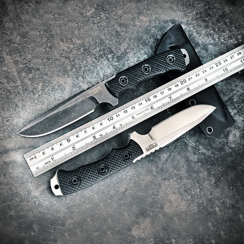 PSRK DC53 Blade G10 Steel Handle Fixed Knife Stone Wash Outdoor