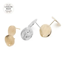 20 шт./лот металлические серьги стержня базы золотой/серебряные серьги Post плоское основание заготовки для шпилек для DIY уха ювелирных изделий