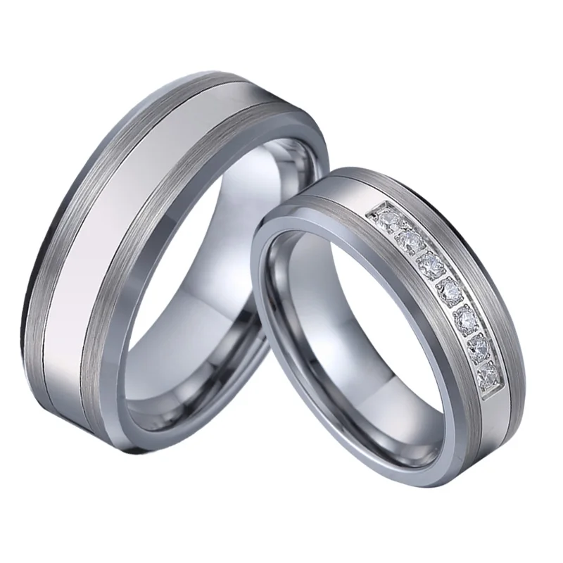 

Handmade Tungsten Carbide Ring Men male jewelry female silver color wedding band couple rings for women
