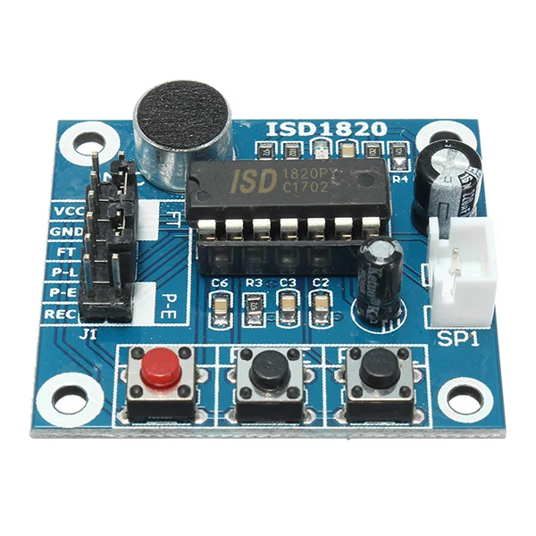 LEORY 3 шт. ISD1820 3-5 V голосовой модуль запись, воспроизведение модуль громкоговоритель для Arduino SCM Управление петля/пробежки/одиночная игра