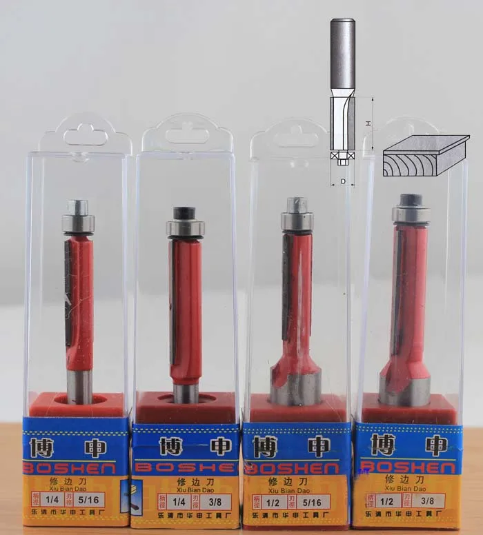 

Woodworking Double Edged Flush Trim Router Bit Cutter 1/2" x 1/2" for Carpenter