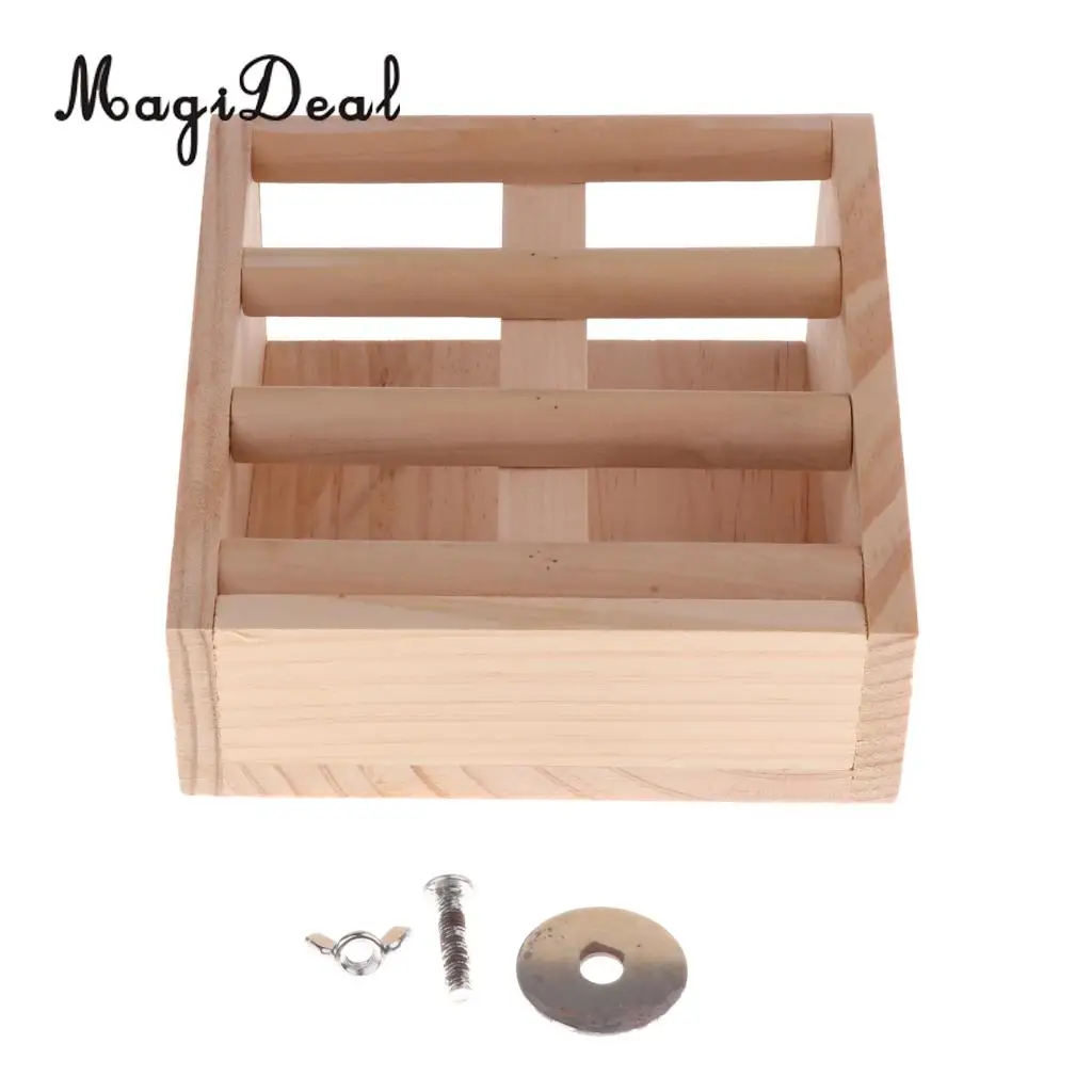 MagiDeal 2-in-1 Functional New Small Pet Rabbits Guinea Pig Wooden Rack Feeder Hay Grass Nesting Holder Small Animals Toy