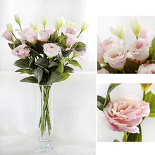 Искусственные цветы, 3 головки, Эустома, искусственные цветы, Gradiflorus Lisianthus, Рождество, свадьба, вечеринка, сделай сам, для украшения дома, Дарден