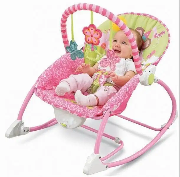 Зеленый цвет многофункциональный ребенка кресло-качалка электрический качели для ребенка детская качалка детской колыбели кроватки - Цвет: Розовый
