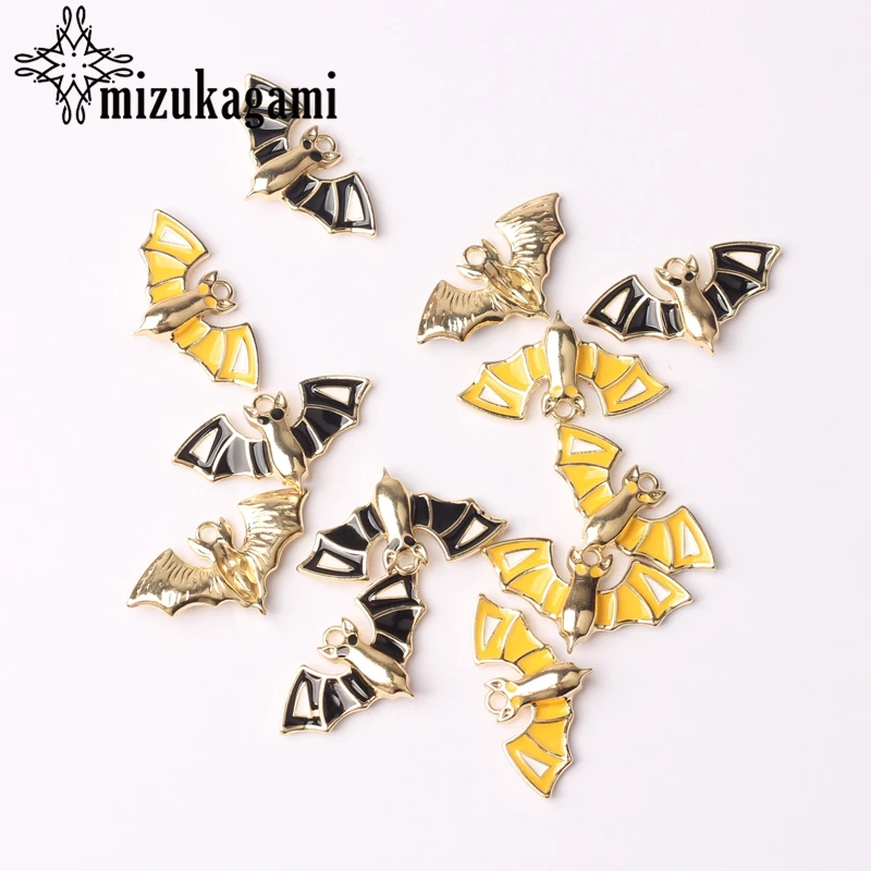 

Zinc Alloy Enamel Charms Cute Halloween Bat Charms 28mm 6pcs/lot For DIY Jewelry Making Finding Accessories