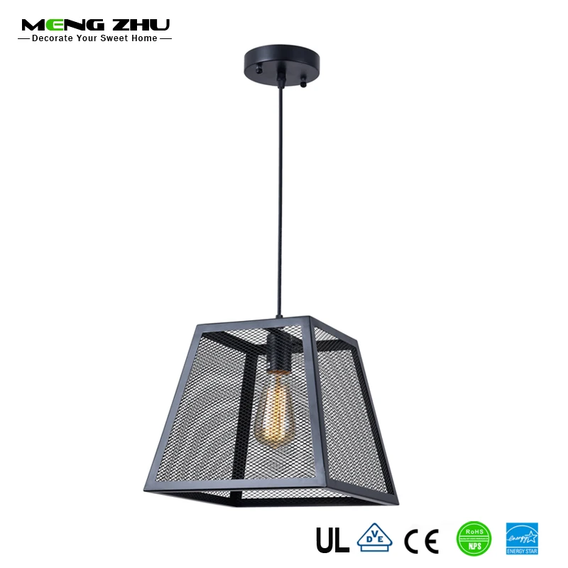 

MENGZHU Retro Rustic Pendant Light for Island Kitchen Net Metal Shading Dangle Lighting Chandelier Lamp for Foyer Resturant