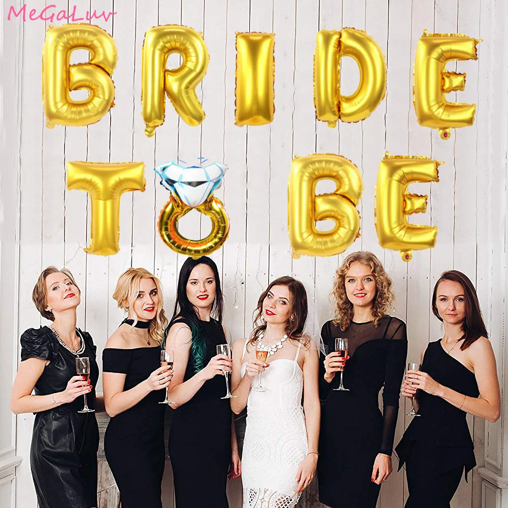 

16inch Gold Team BRIDE TO BE Party Balloon Diamond Miss To Mrs Ballons Wedding Decor Hen Party Bachelorette Party Supplies