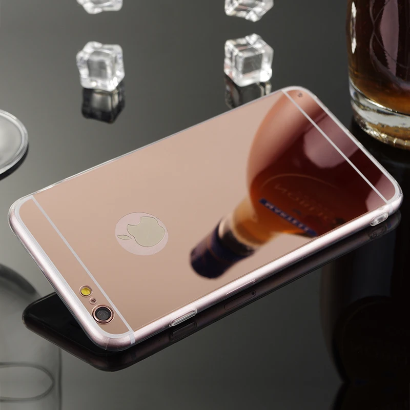 Чехол для телефона из розового золота Apple iPhone 6 PLus зеркальный чехол Мягкая Задняя
