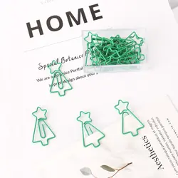 Милый мультфильм в форме рождественской ёлки бумажный зажим зеленый зажим для заметок декоративная булавка художественный дизайн