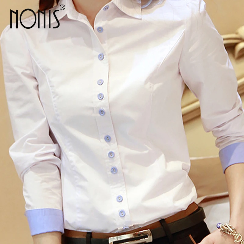 Formal bussiness suit shirts for women 2017 new white blue pink OL