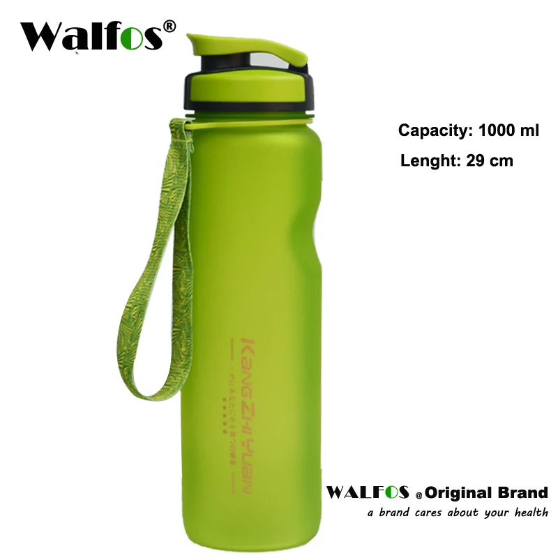 WALFOS 1000 мл портативная Спортивная бутылка для воды без BPA бутылки для воды для заварки чая велосипедный шейкер - Цвет: WALFOS Green