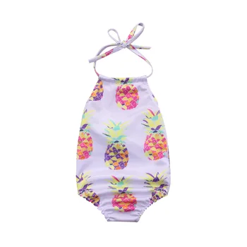 

Baby Kids Girl Sling Pineapple Printing One-piece Swimsuit Babies Kid Halter Backless Romper Beachwear Bathing Outfit Clothing