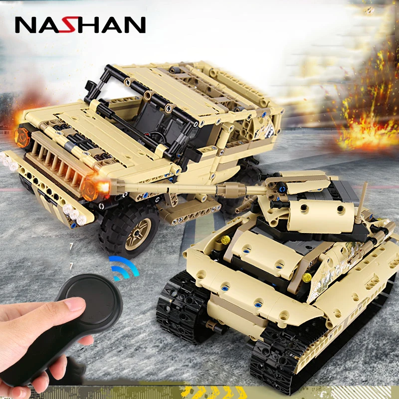 

Motors Drive RC Car Remote Control Building Blocks Brick Simulation Armed Hummer DIY Toy Car Educational Toy for Kids Children