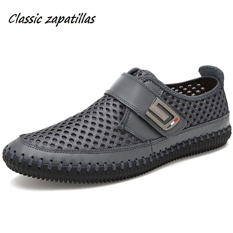 

Fashion Breathable Mesh Men Shoes Non-slip Rubber Sole Man Shoes 2019 Summer Autumn Plus Size 38-44 Male Loafers Flat Shoes