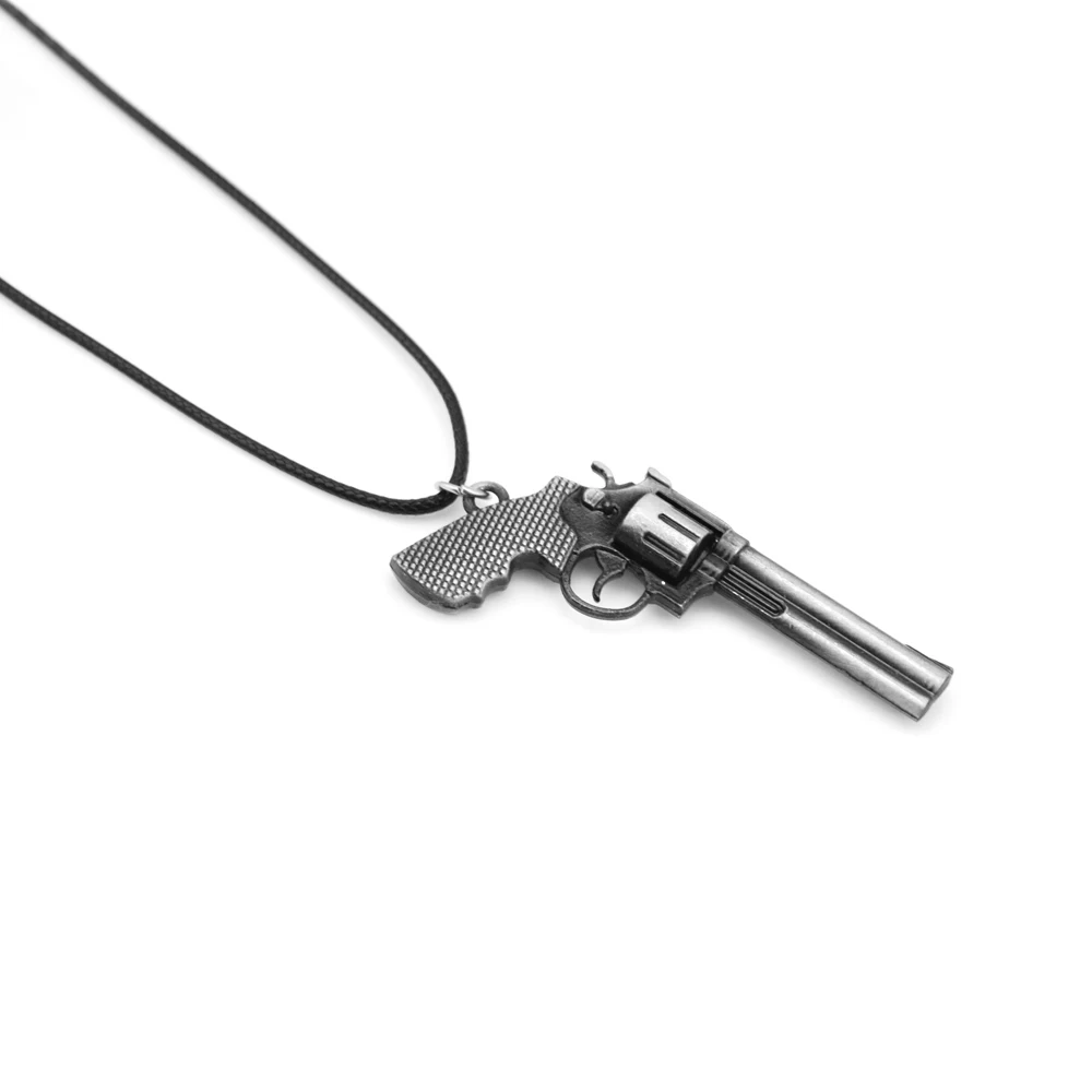 

New Counter Strike Leather Chain Men's Revolver Choker Necklace Vintage Gold CS GO Gun Chain Necklace Men Jewelry Souvenir Gift