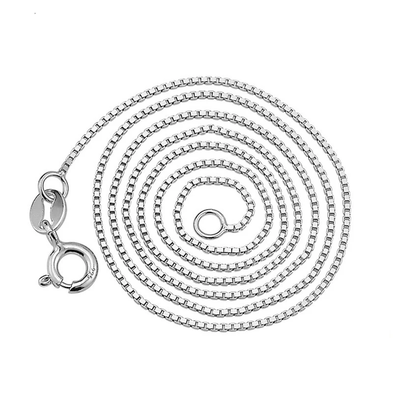 

United States version of sterling silver jewelry 925 silver necklace clavicle chain box chain a substituting for women