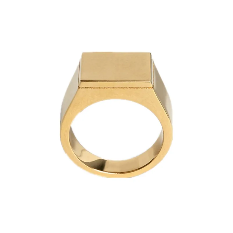 

European and American designers new brass glossy square seal ring in 2019