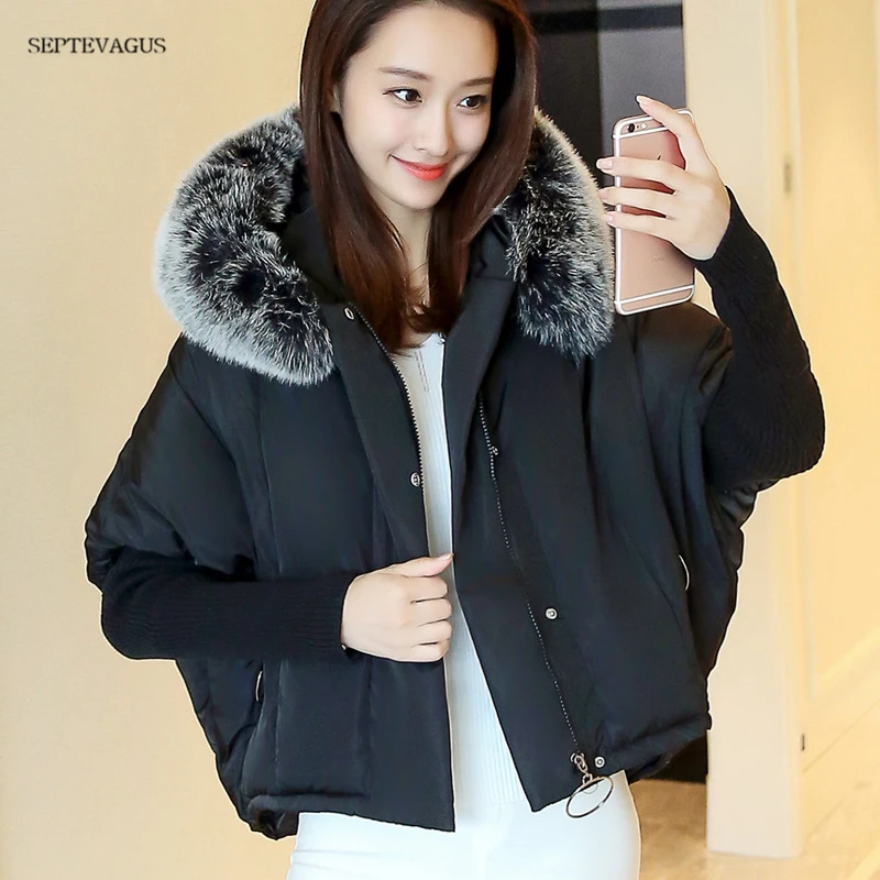 Women's short parka with fur hood Clearance