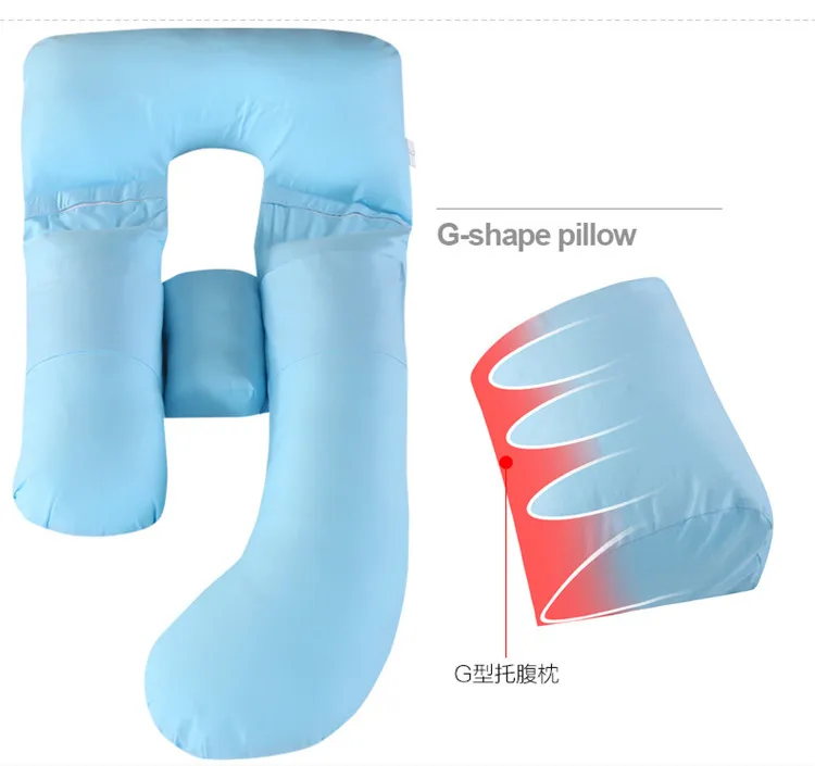 G-Shape Maternity Pillow For Side Sleeping Waist Abdominal Big Pillow For Pregnant Women Cartoon Lovely Cotton Pillow Almofada